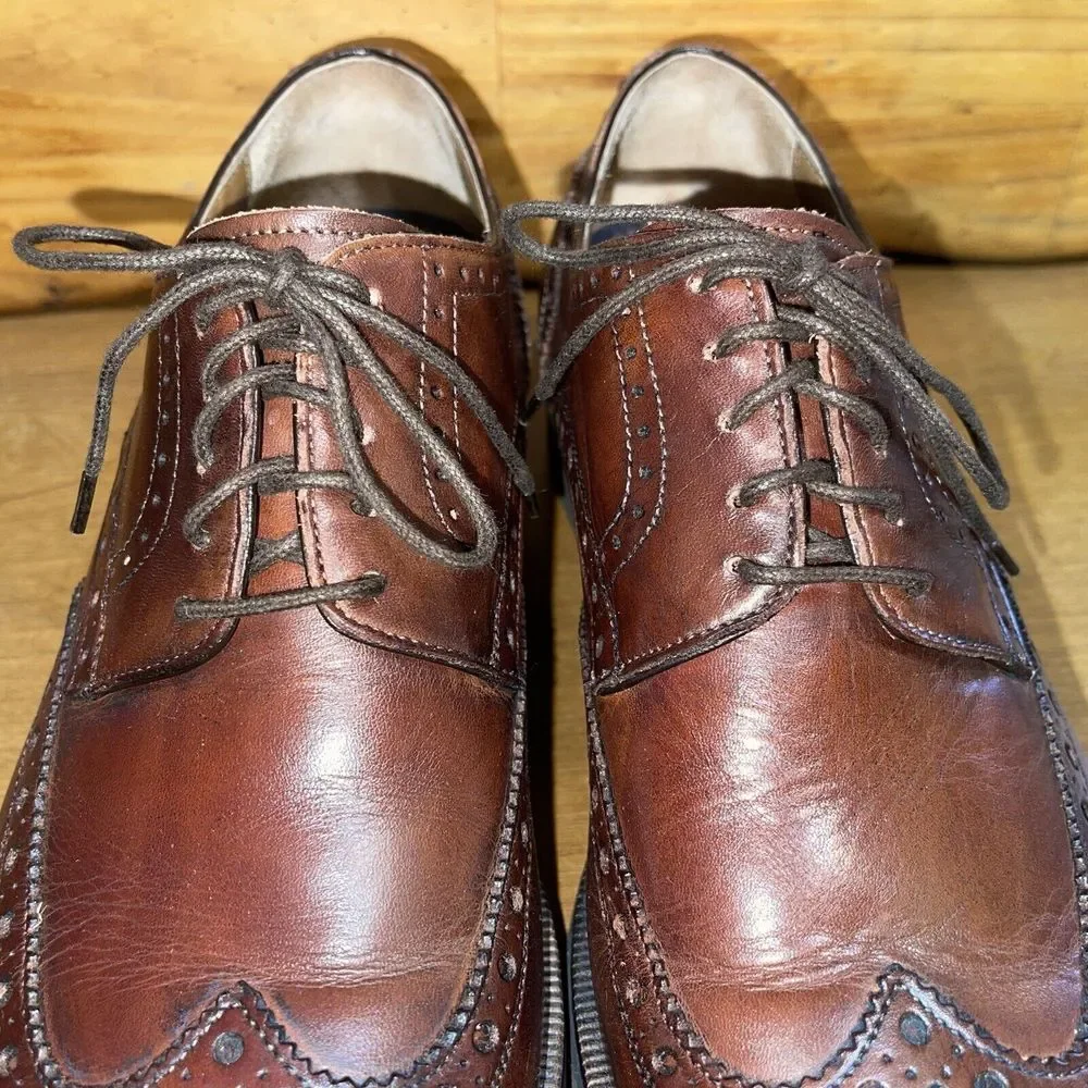 Gordon Rush Shoes Men 10 Brown Wingtip‎ Oxford Dressy Dance Wedding Business